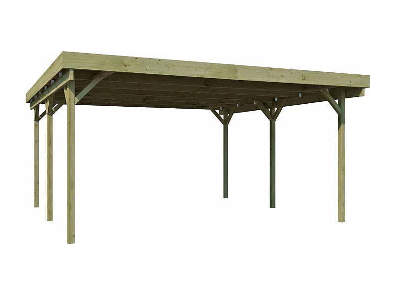 Carport double en bois Basic 5,1 x 5 m