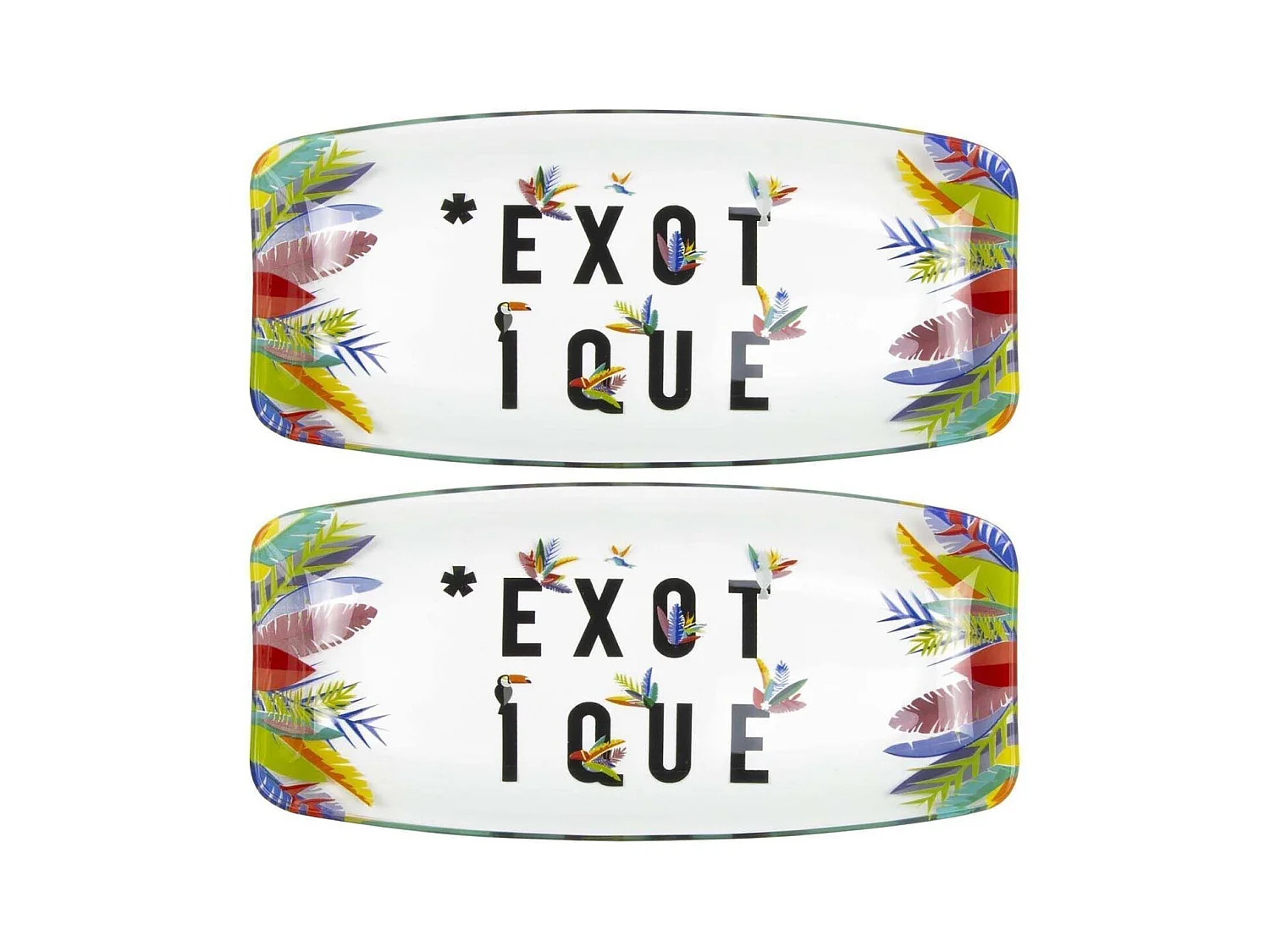 Plat en verre déco Exotique 19 cm (Lot de 2)
