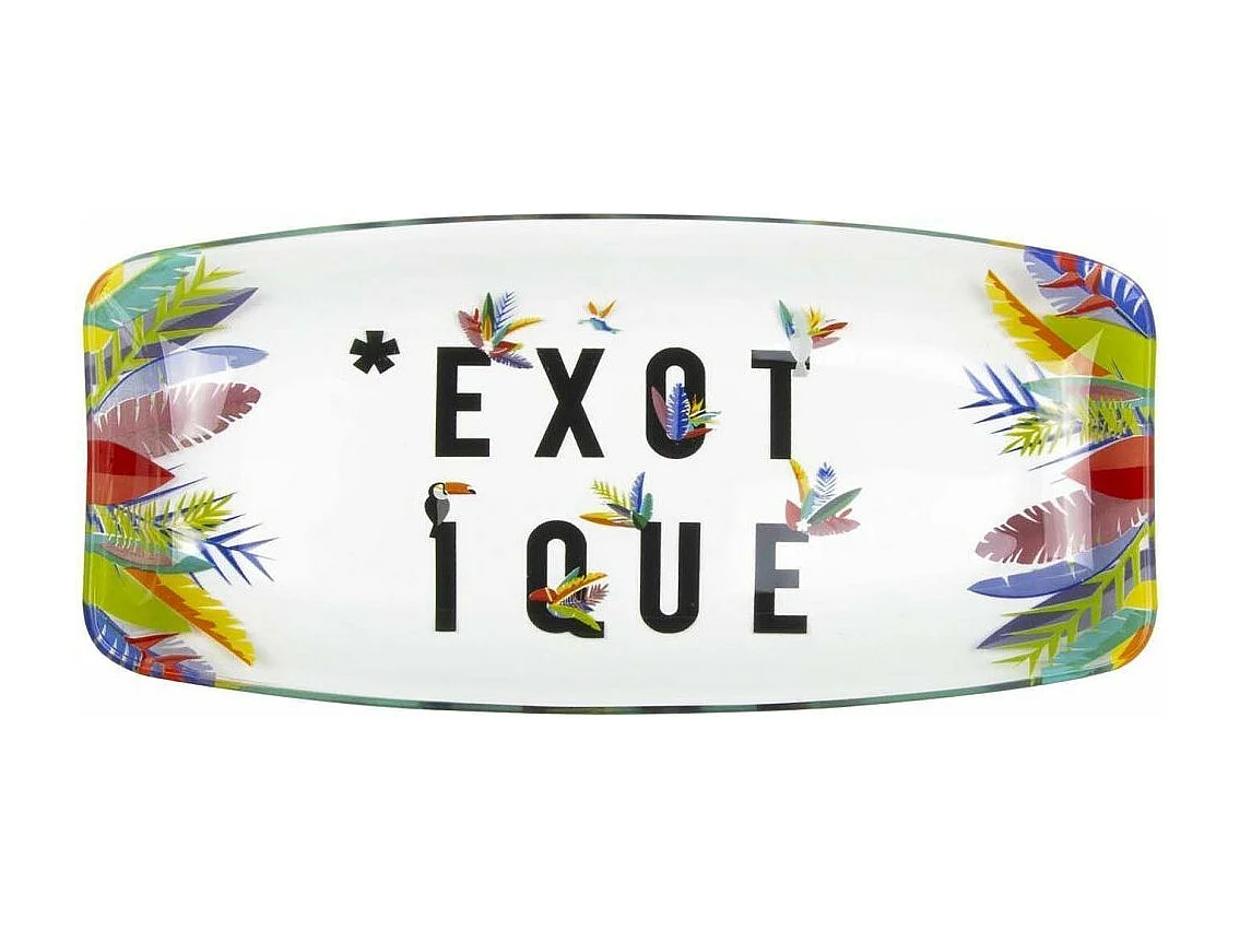 Plat en verre déco Exotique 19 cm (Lot de 2)