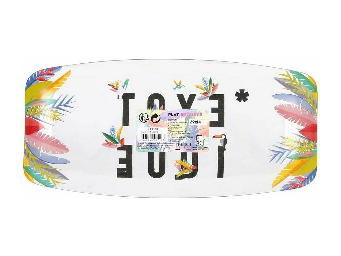 Plat en verre déco Exotique 19 cm (Lot de 2)