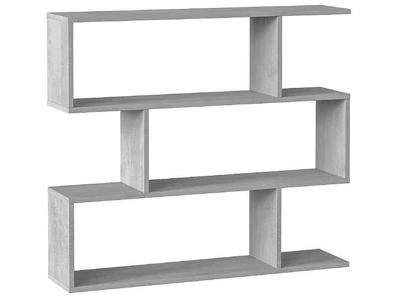 Bibliothèque, étagère basse 3 niveaux en bois mélaminé - Longueur 110 x Profondeur 24 x Hauteur 97 cm