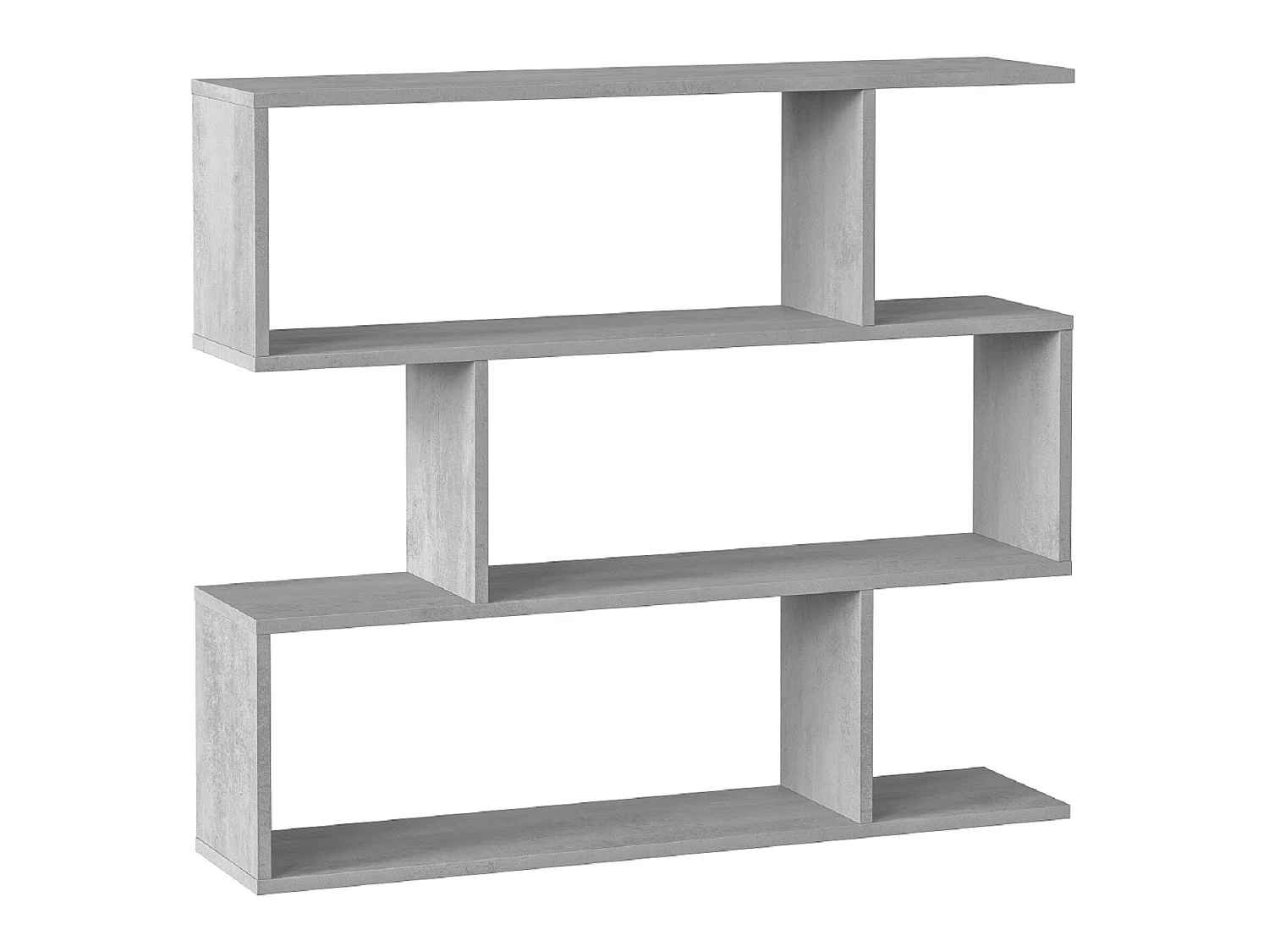 Bibliothèque, étagère basse 3 niveaux en bois mélaminé - Longueur 110 x Profondeur 24 x Hauteur 97 cm