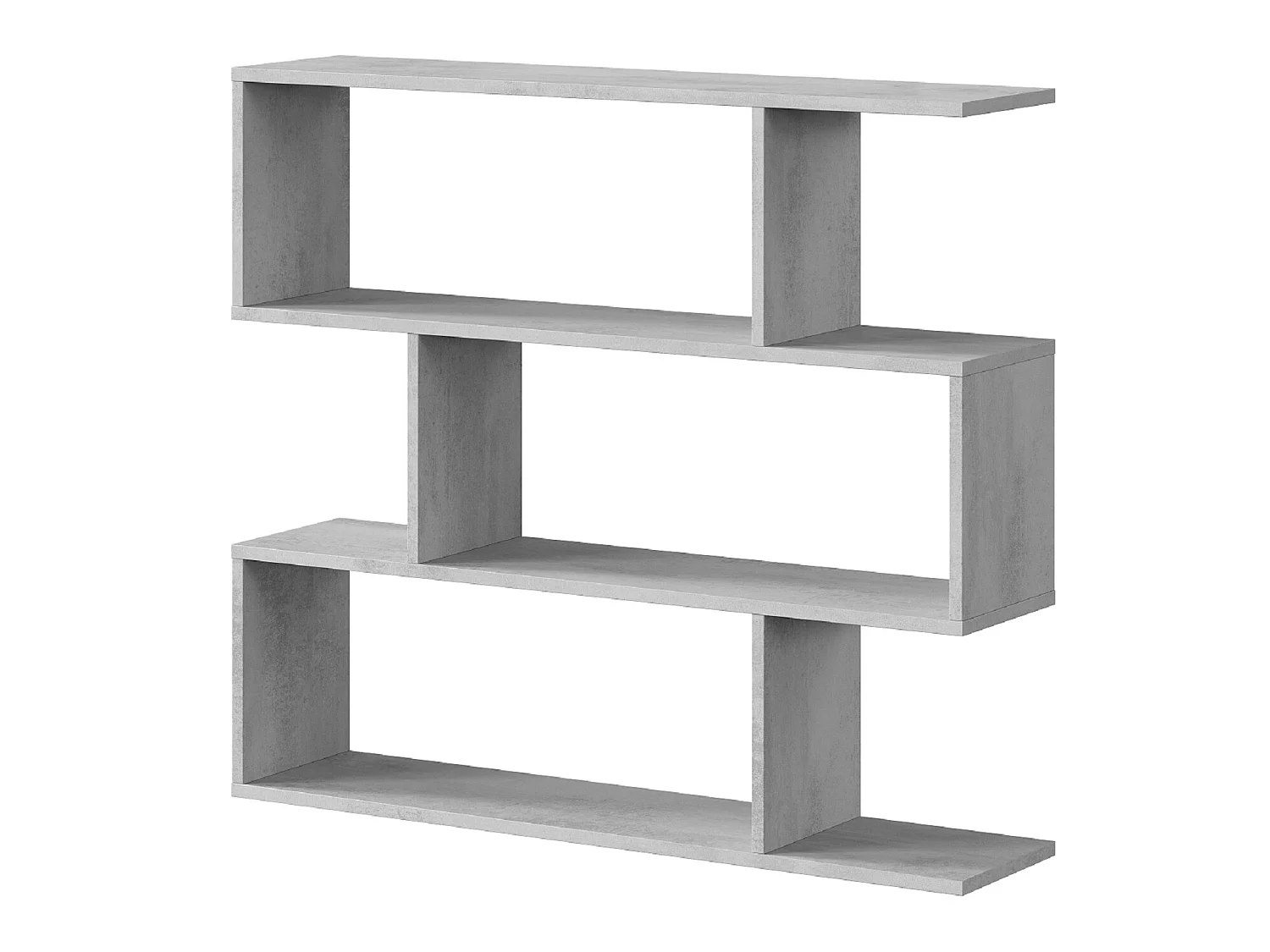 Bibliothèque, étagère basse 3 niveaux en bois mélaminé - Longueur 110 x Profondeur 24 x Hauteur 97 cm