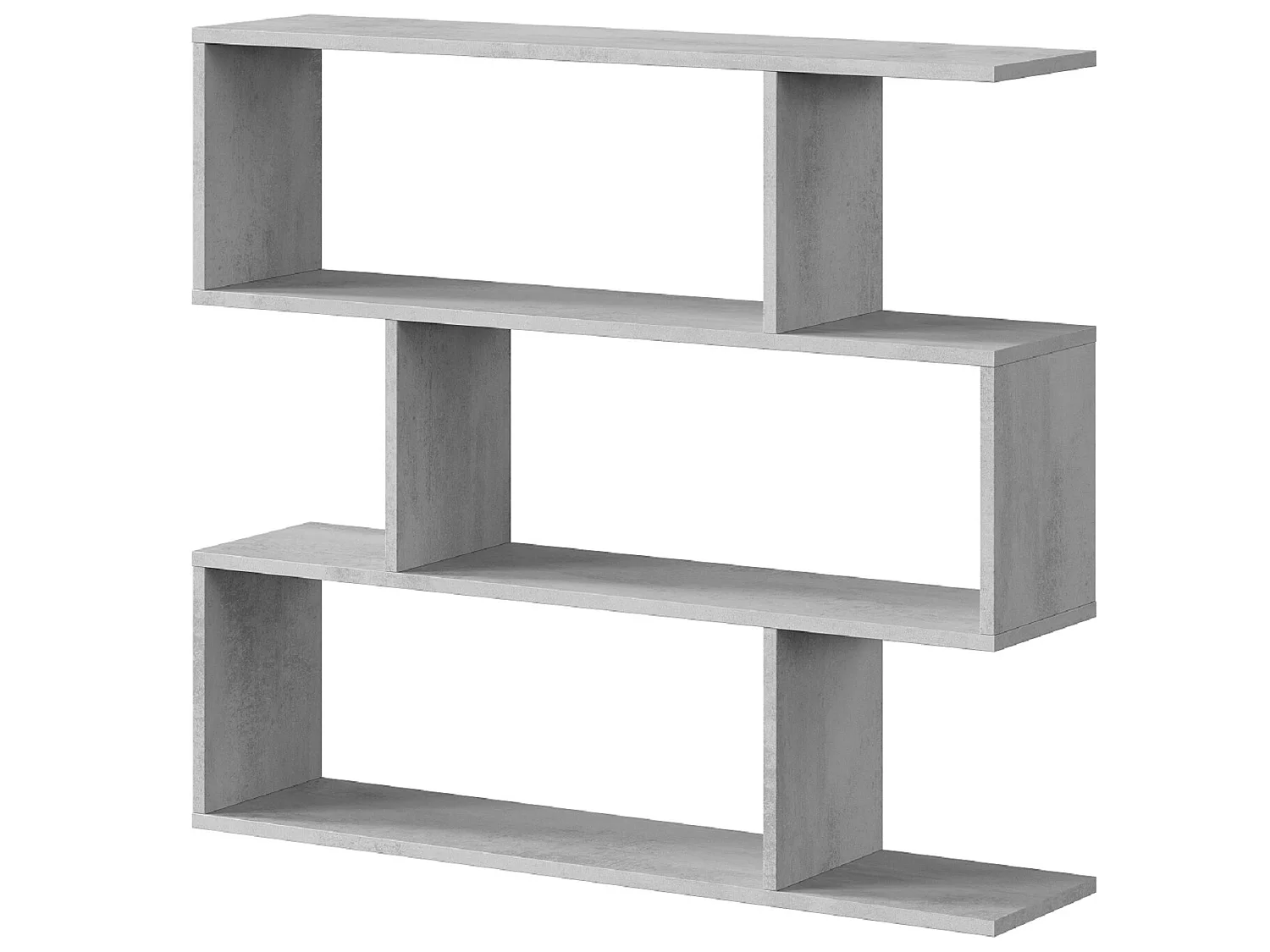 Bibliothèque, étagère basse 3 niveaux en bois mélaminé - Longueur 110 x Profondeur 24 x Hauteur 97 cm