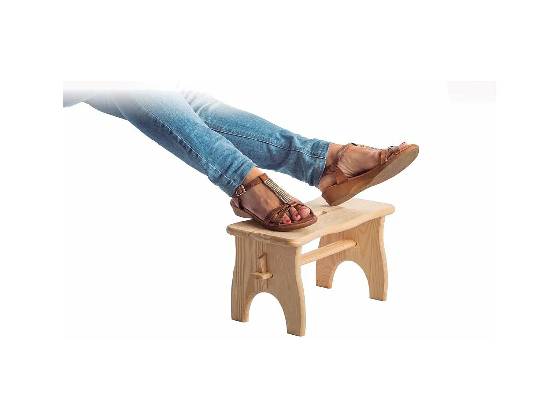 Repose-pieds marche-pieds en pin brut