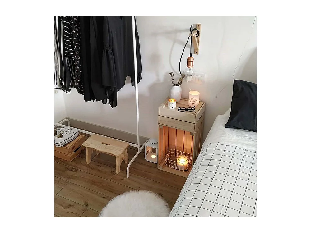 Repose-pieds marche-pieds en pin brut