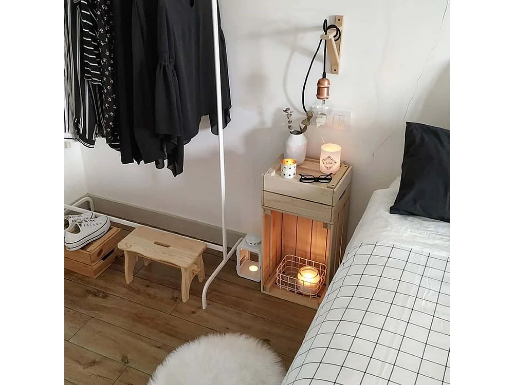 Fußhocker/Trittstufe aus Naturkiefernholz