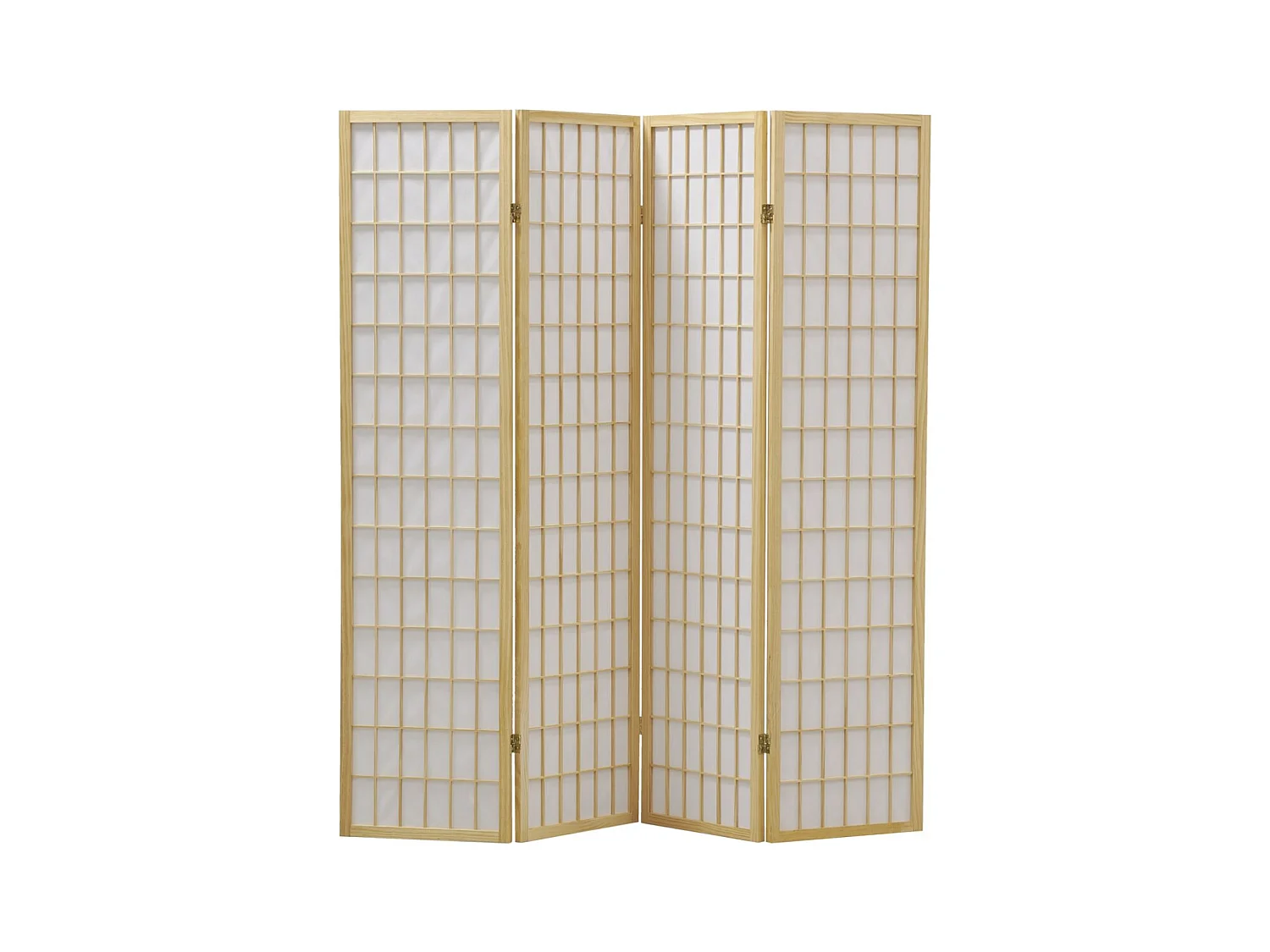 Grand paravent pin naturel et papier de riz