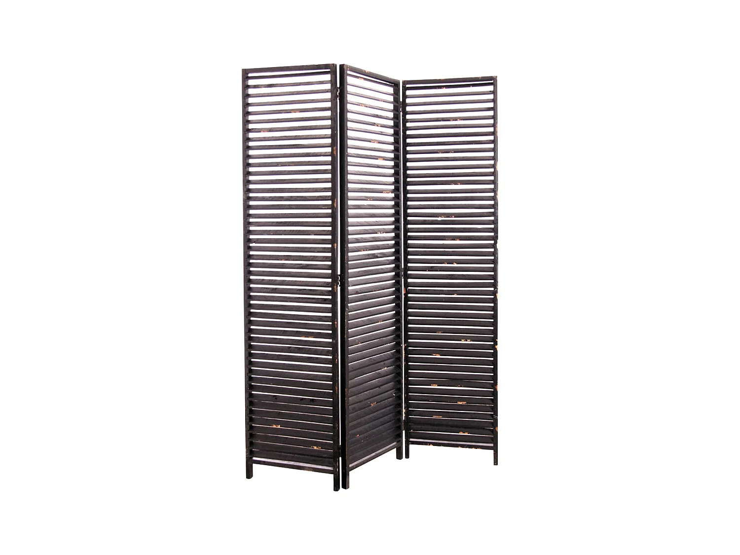 Paravent 3 panneaux en bois vieilli