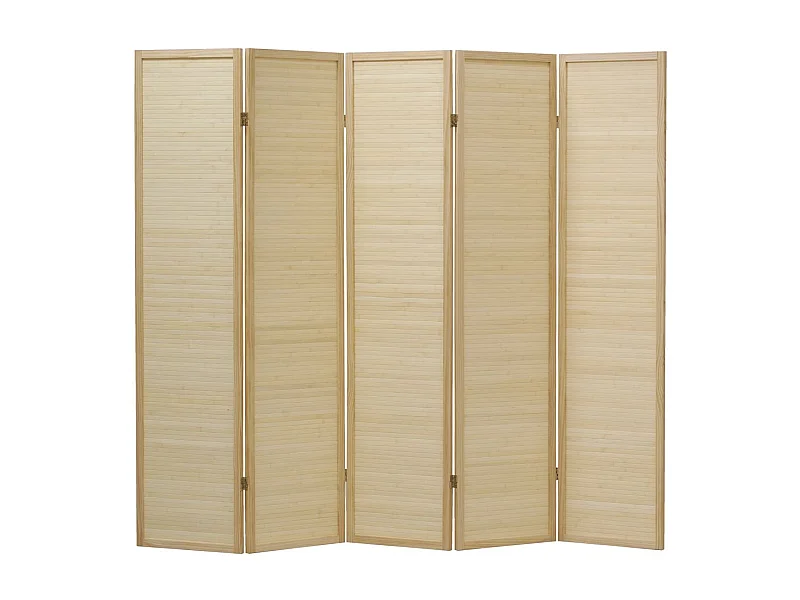 Paravent en pin et bambou Grand modèle