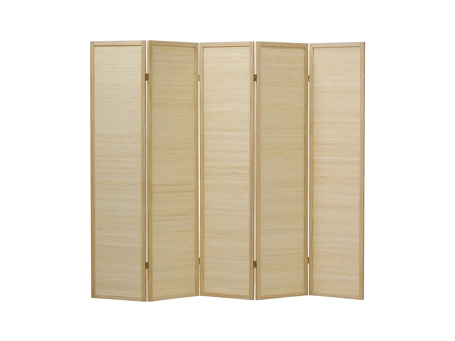 Paravent en pin et bambou Grand modèle