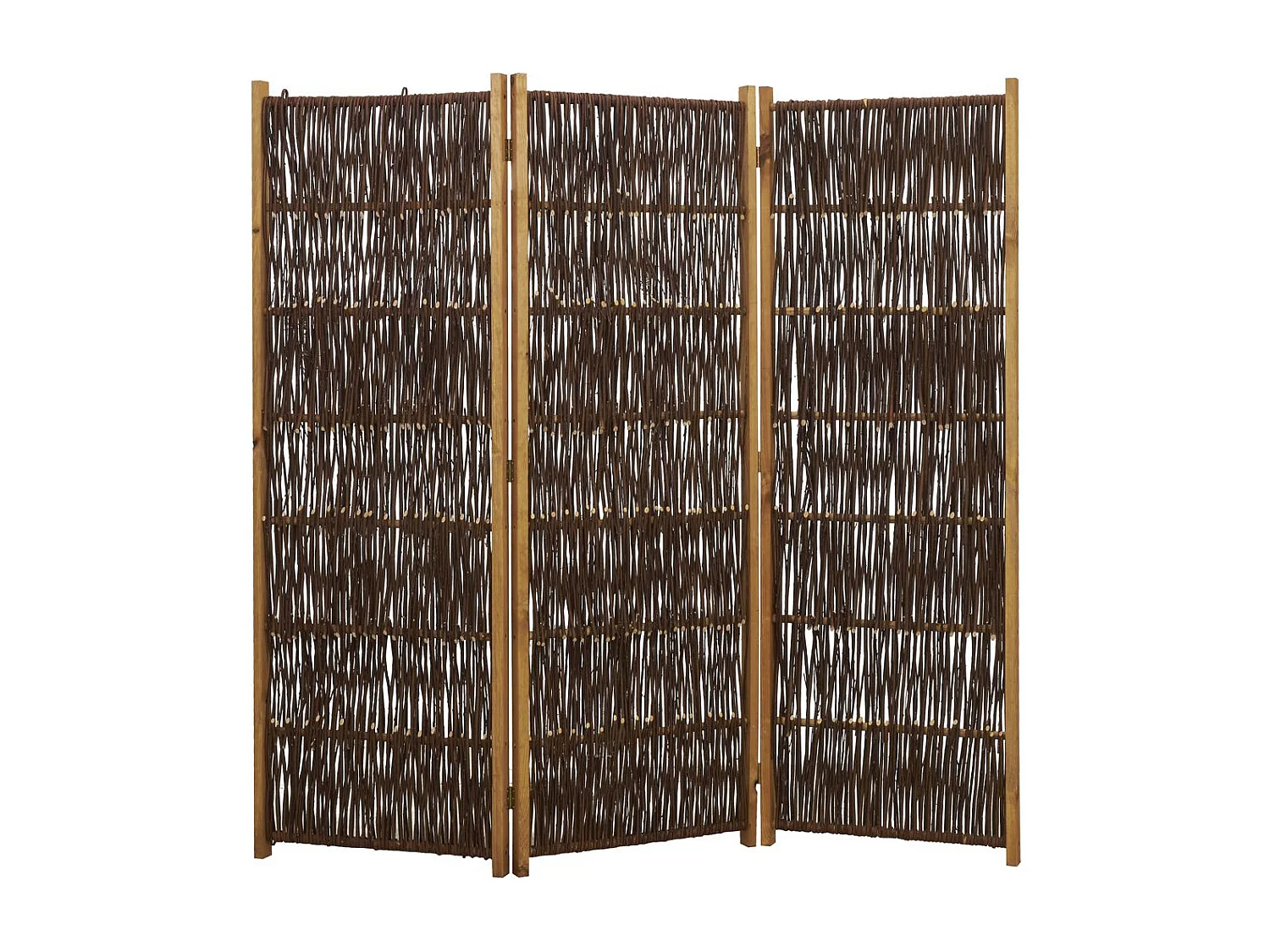 Paravent en osier et pin