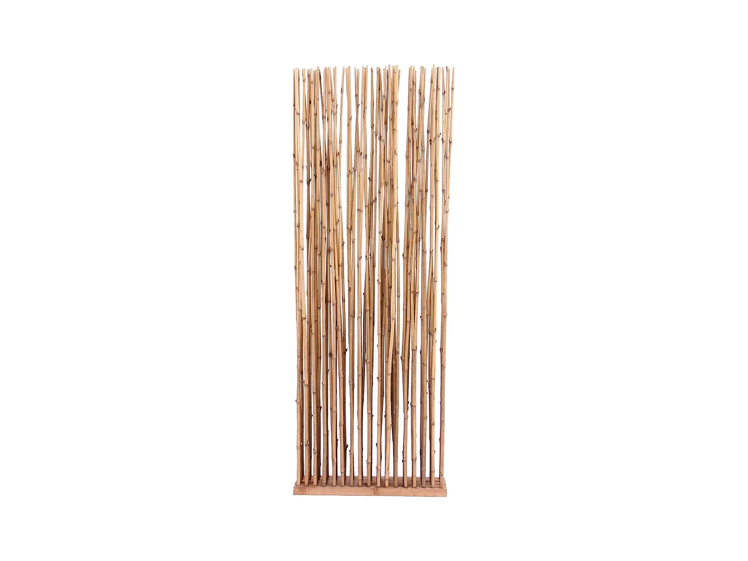 Paravent en bois et tiges de bambou