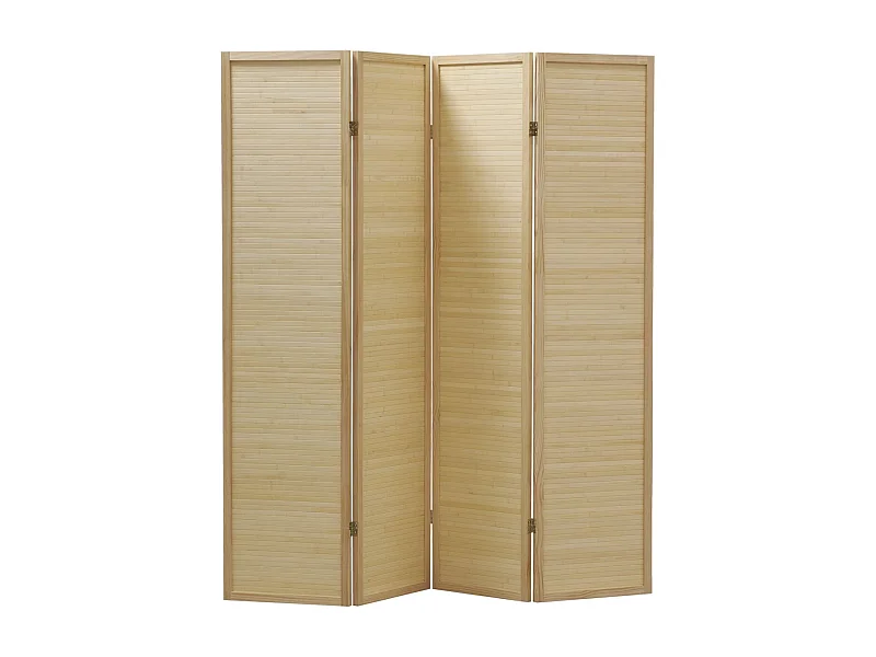 Paravent en pin et bambou Petit modèle