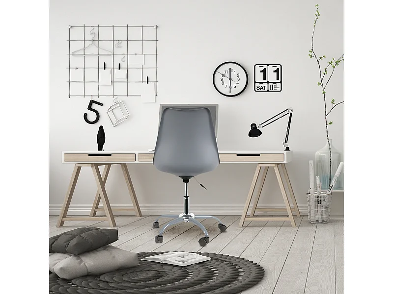 Chaise A Roulettes Kiruna Gris Gris