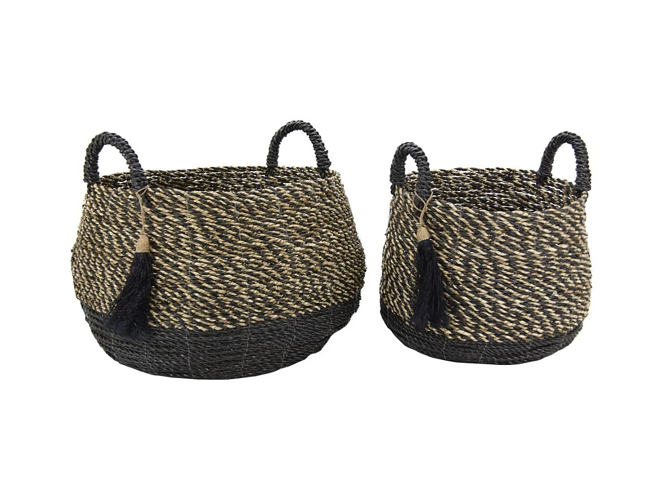 Cache-pots en raphia et en jonc (Lot de 2)