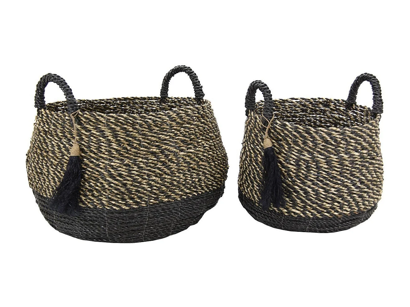 Cache-pots en raphia et en jonc (Lot de 2)