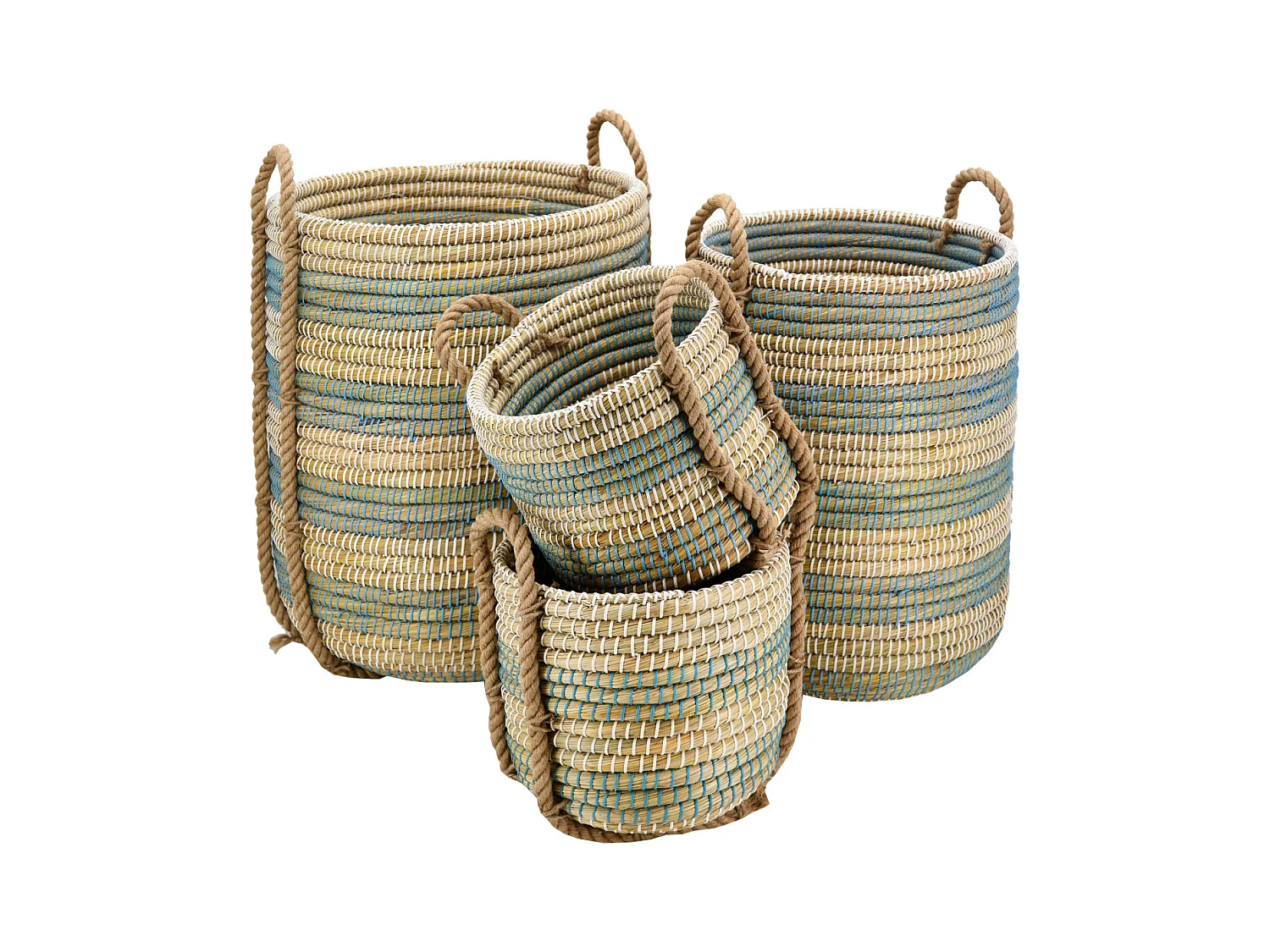 Cache-pots en jonc naturel (Lot de 4)