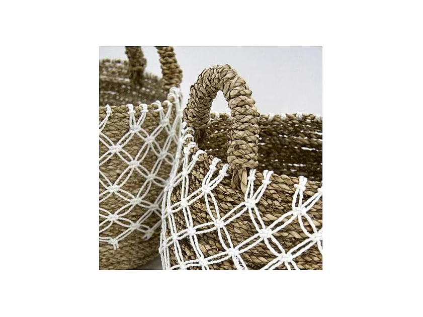 Coprivaso in giunco naturale e gancio (set di 2)