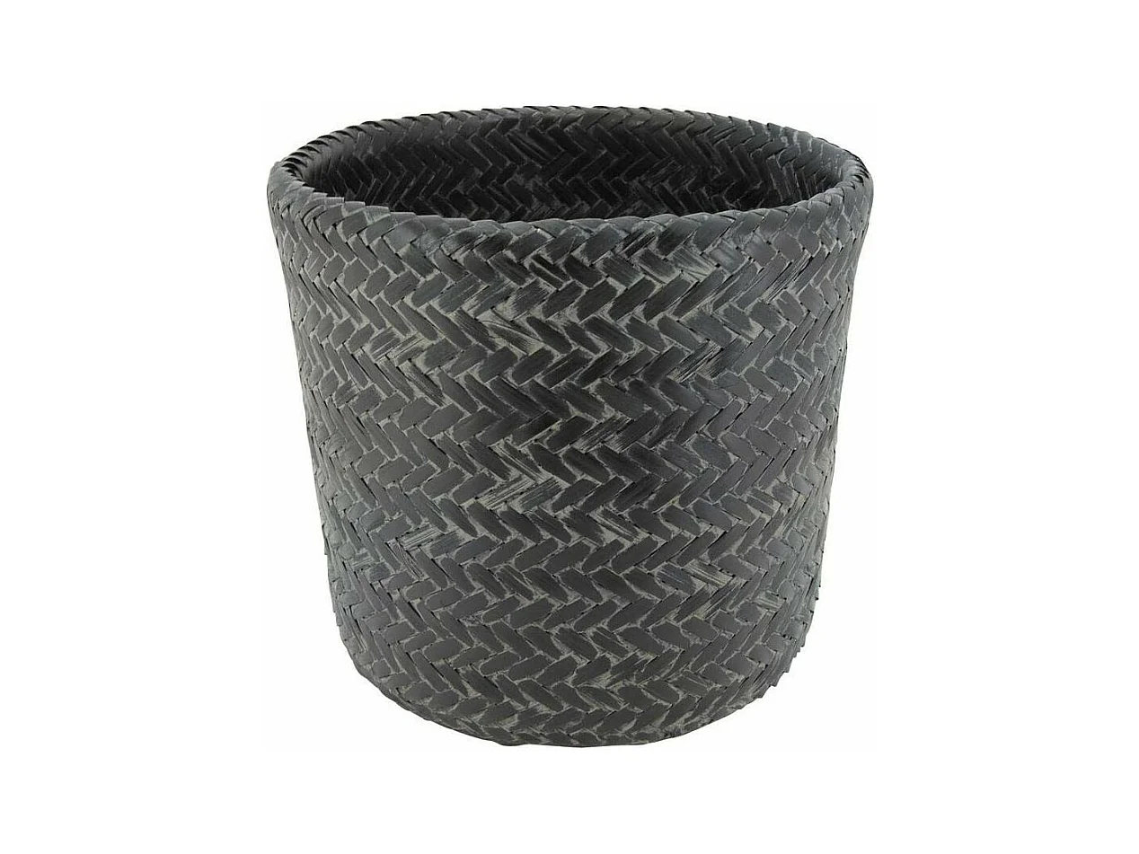 Cache pot rond en bambou patiné (Lot de 5)