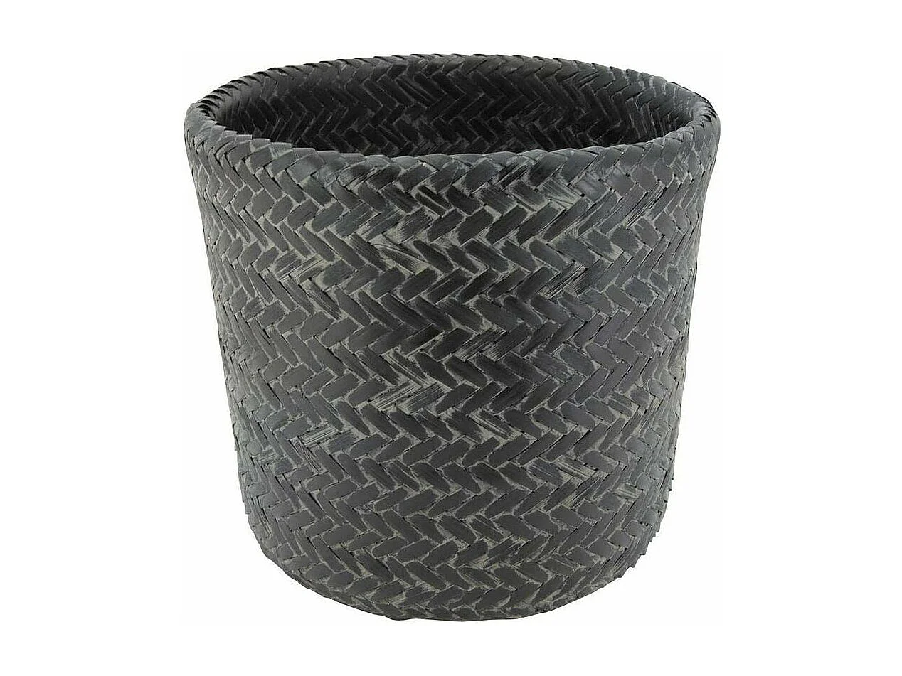Cache pot rond en bambou patiné (Lot de 5)