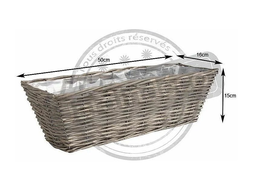 Jardinière en osier Longueur 50cm
