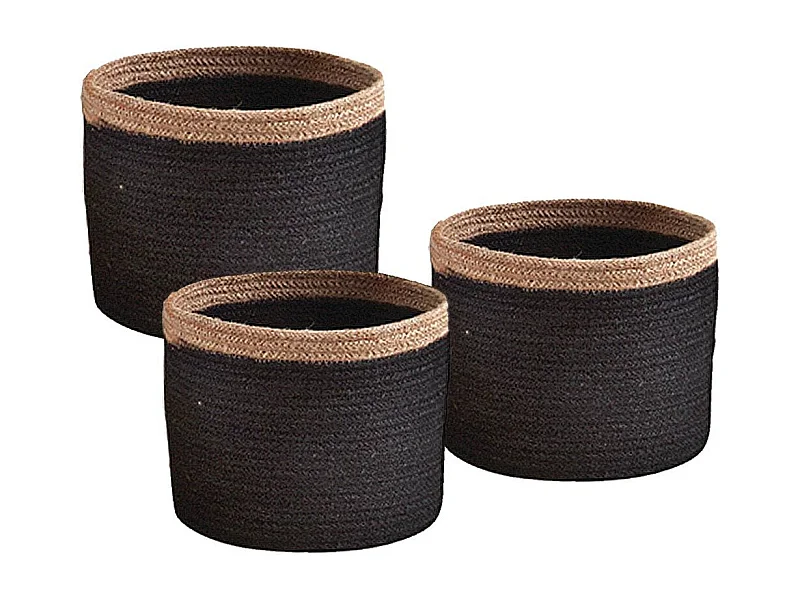 Cache-pot rond en jute (Lot de 3)