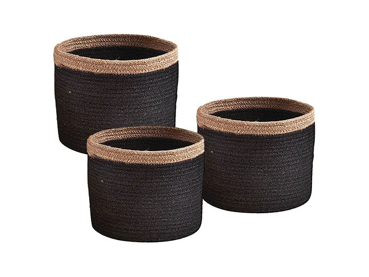 Cache-pot rond en jute (Lot de 3)