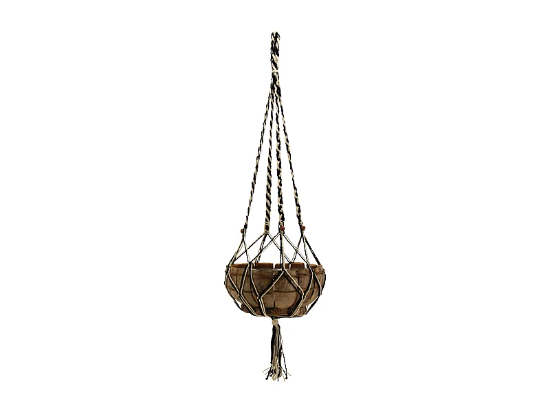 Suspension macramé bicolore en jute
