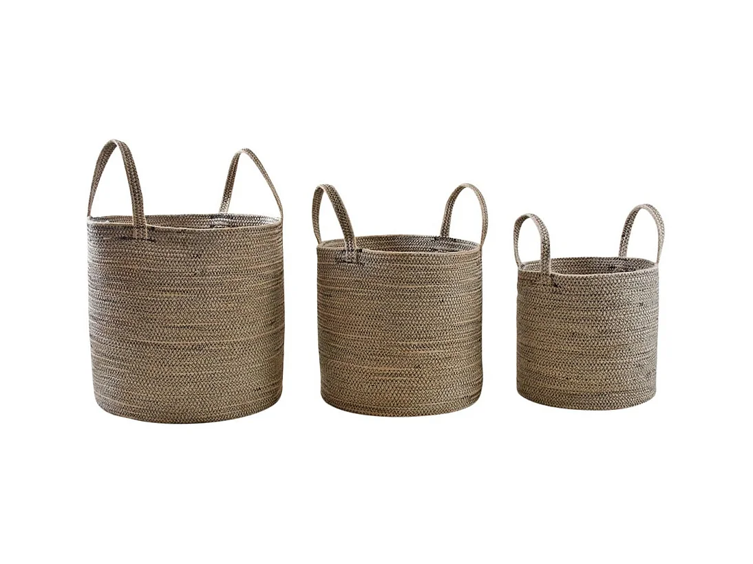 Cache-pot en jute et coton (Lot de 3)