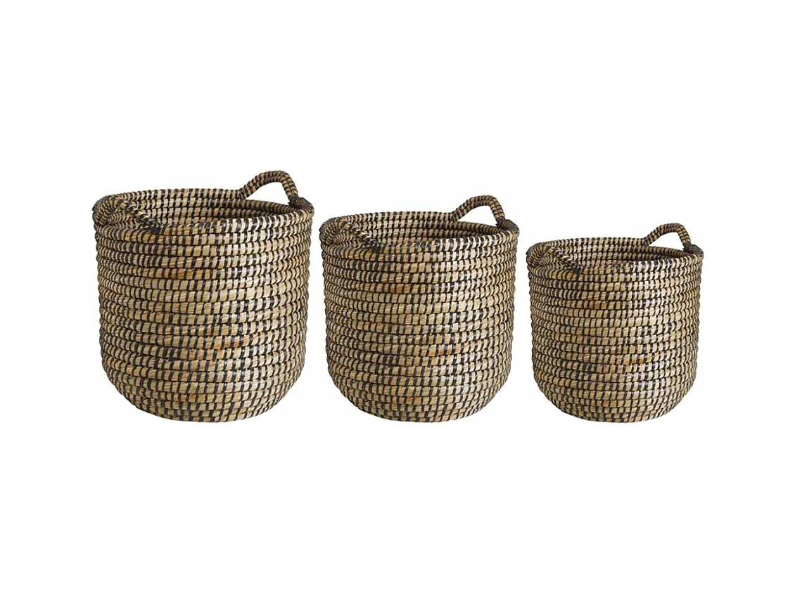 Cache-pots ronds en jonc (lot de 3)