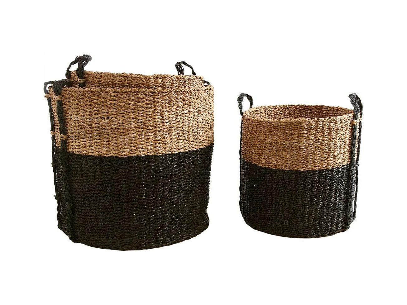 Cache-pot ronds en jonc de mer (Lot de 3)