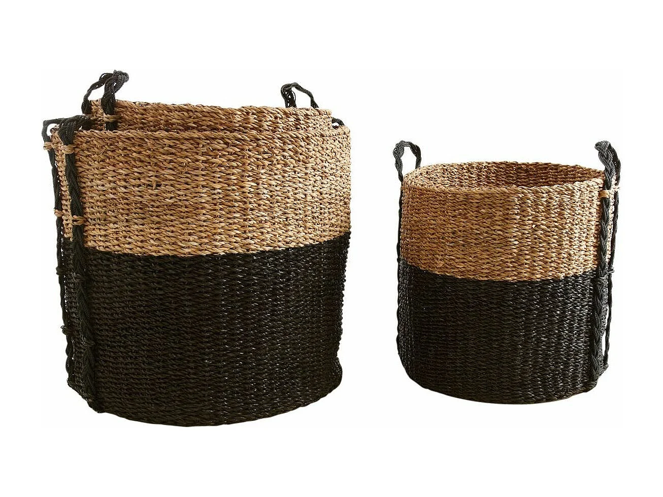 Cache-pot ronds en jonc de mer (Lot de 3)