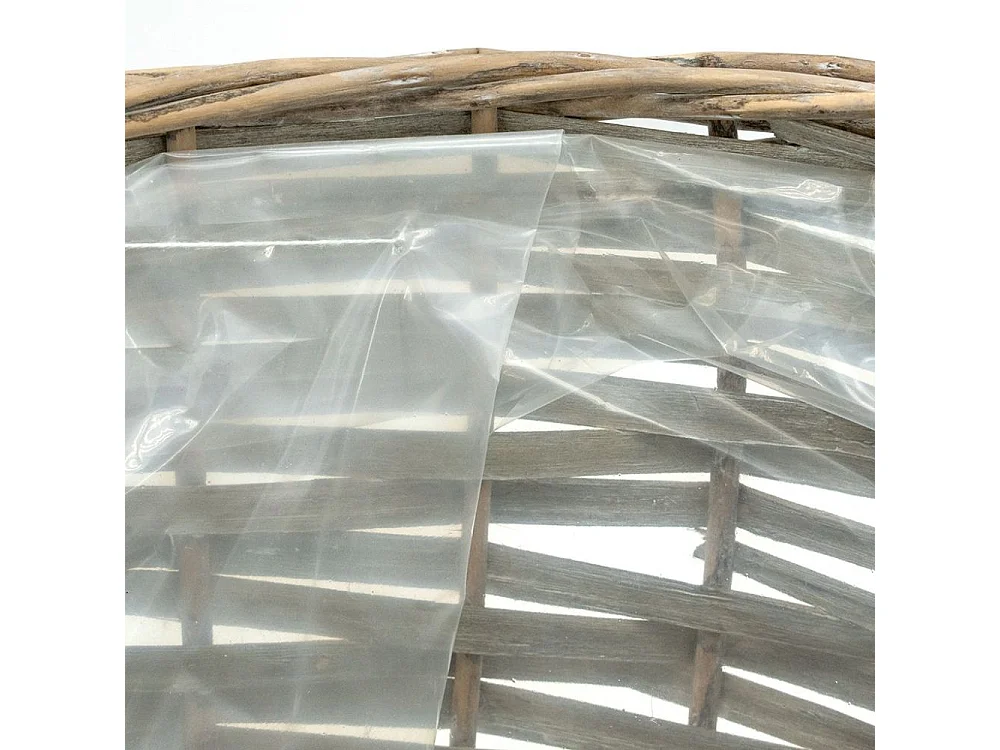 Cache pot rond en osier gris (Lot de 5)