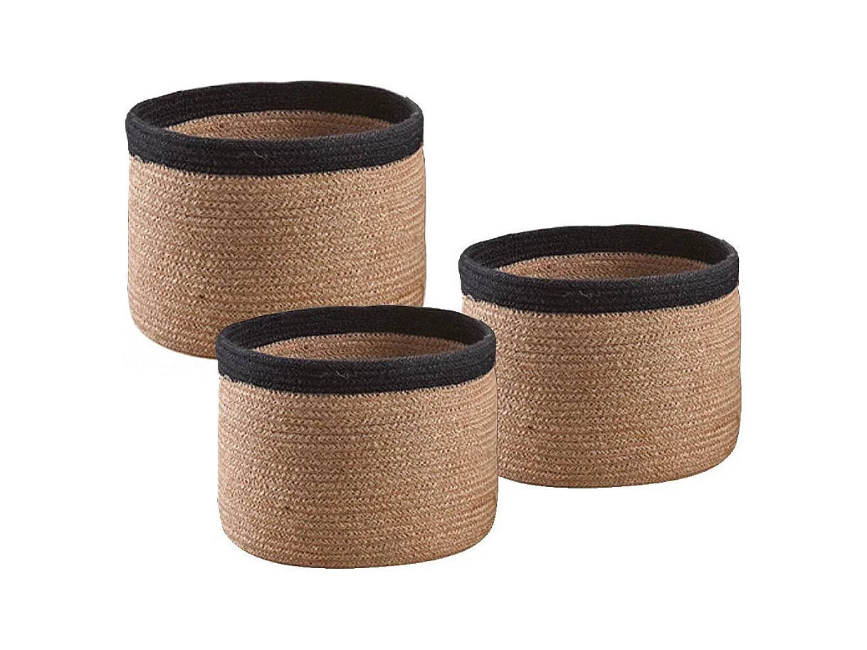 Cache-pot rond en jute (Lot de 3)