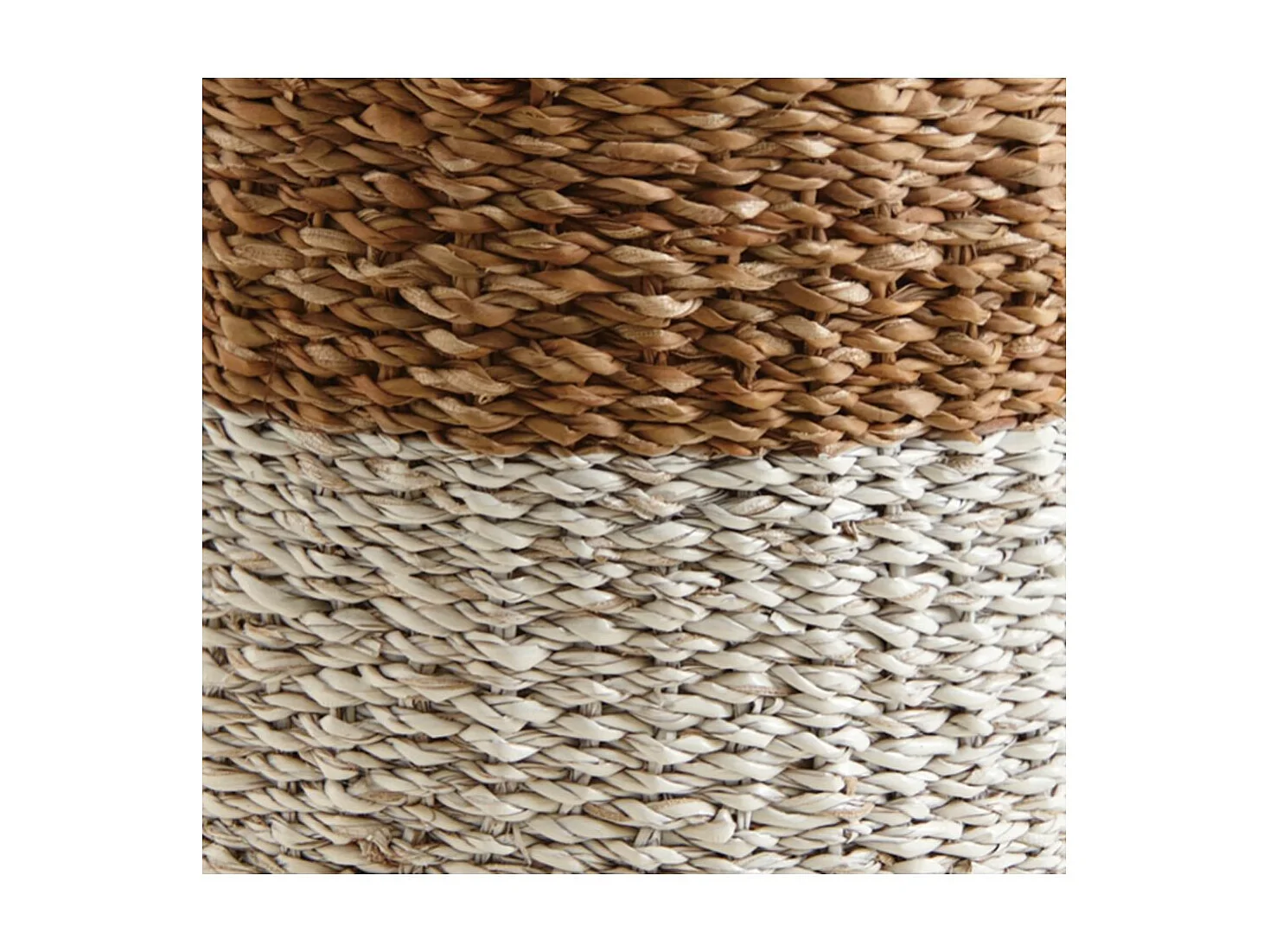 Cache-pots en jonc de mer naturel et blanc (lot de 3)