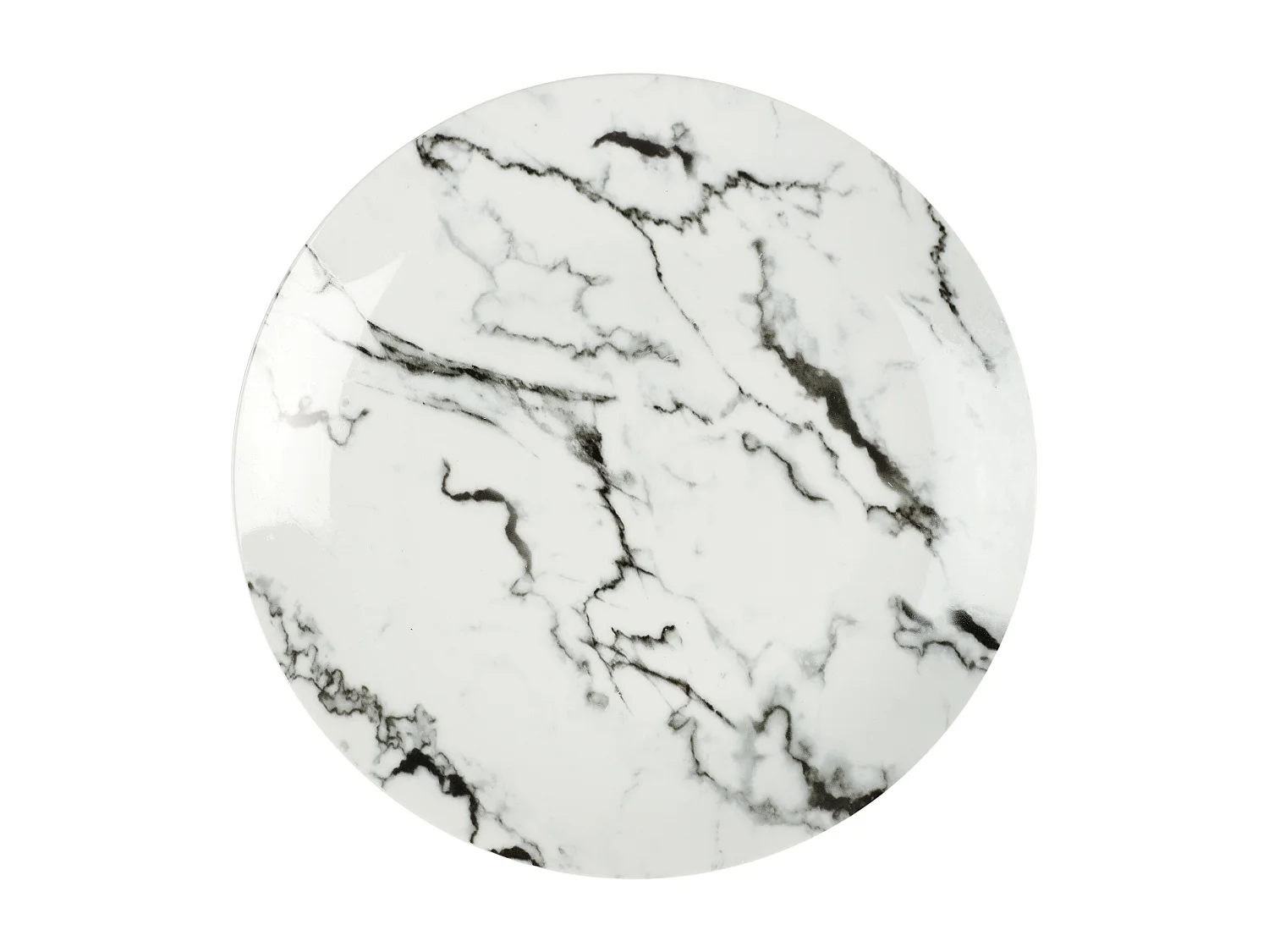 Service de table 12 assiettes en porcelaine motif marbre blanc Marble