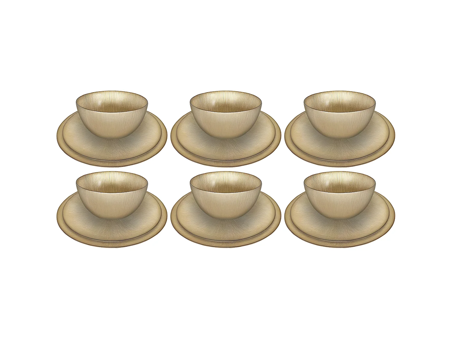 Servizio di bicchieri Royal da 18 pezzi placcati in oro