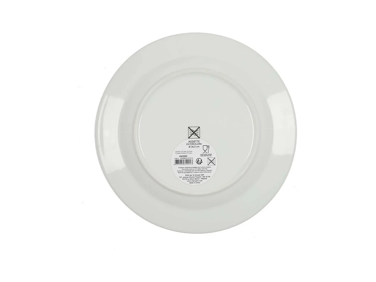 Service 12 Pieces Porcelaine Ginko Blanc, Noir, Or