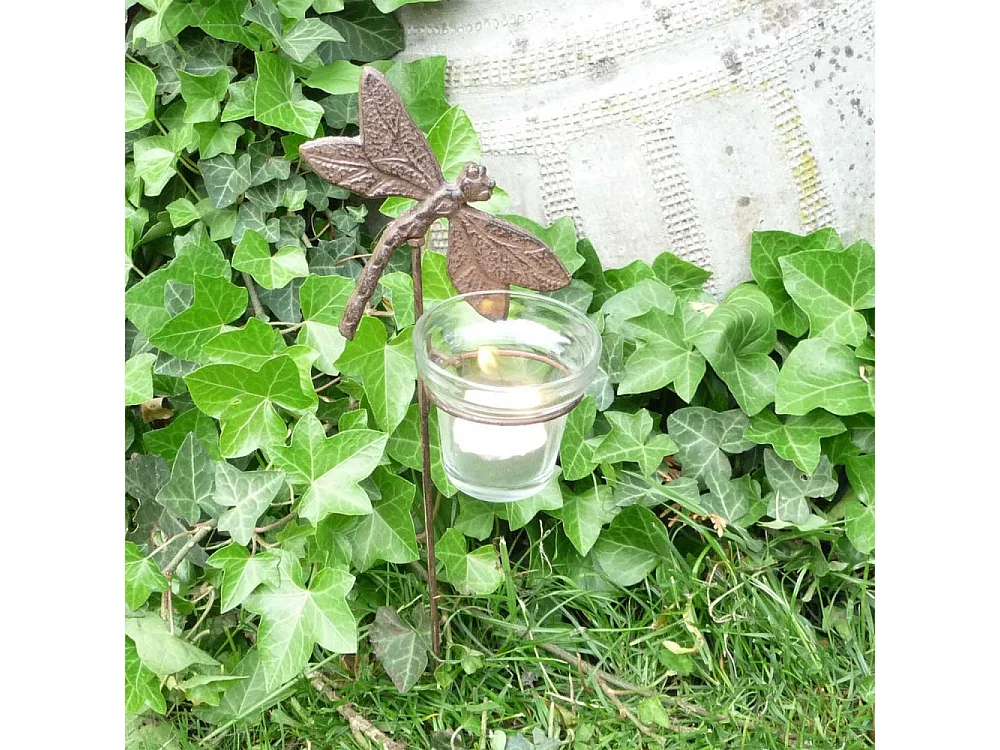 Photophores de jardin sur pique (Lot de 4)