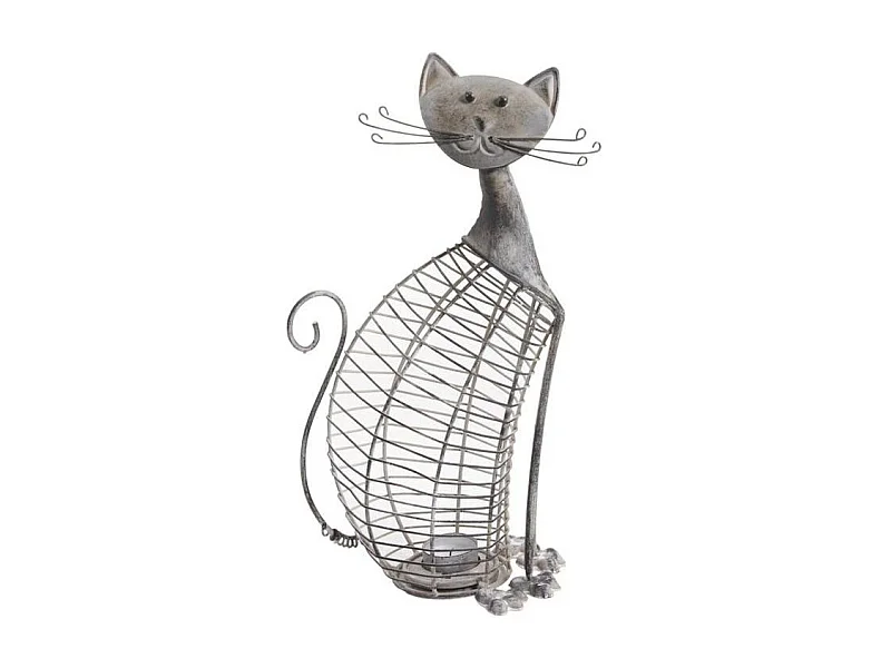 Photophore métal chat