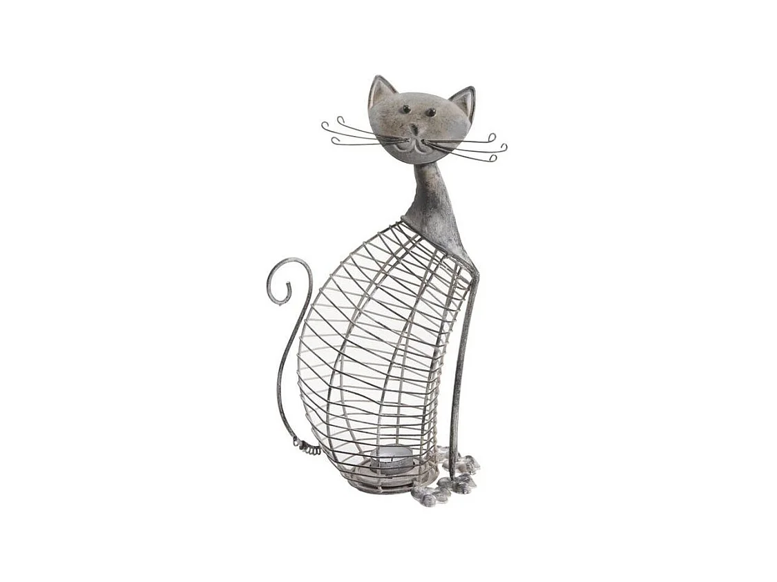 Photophore métal chat