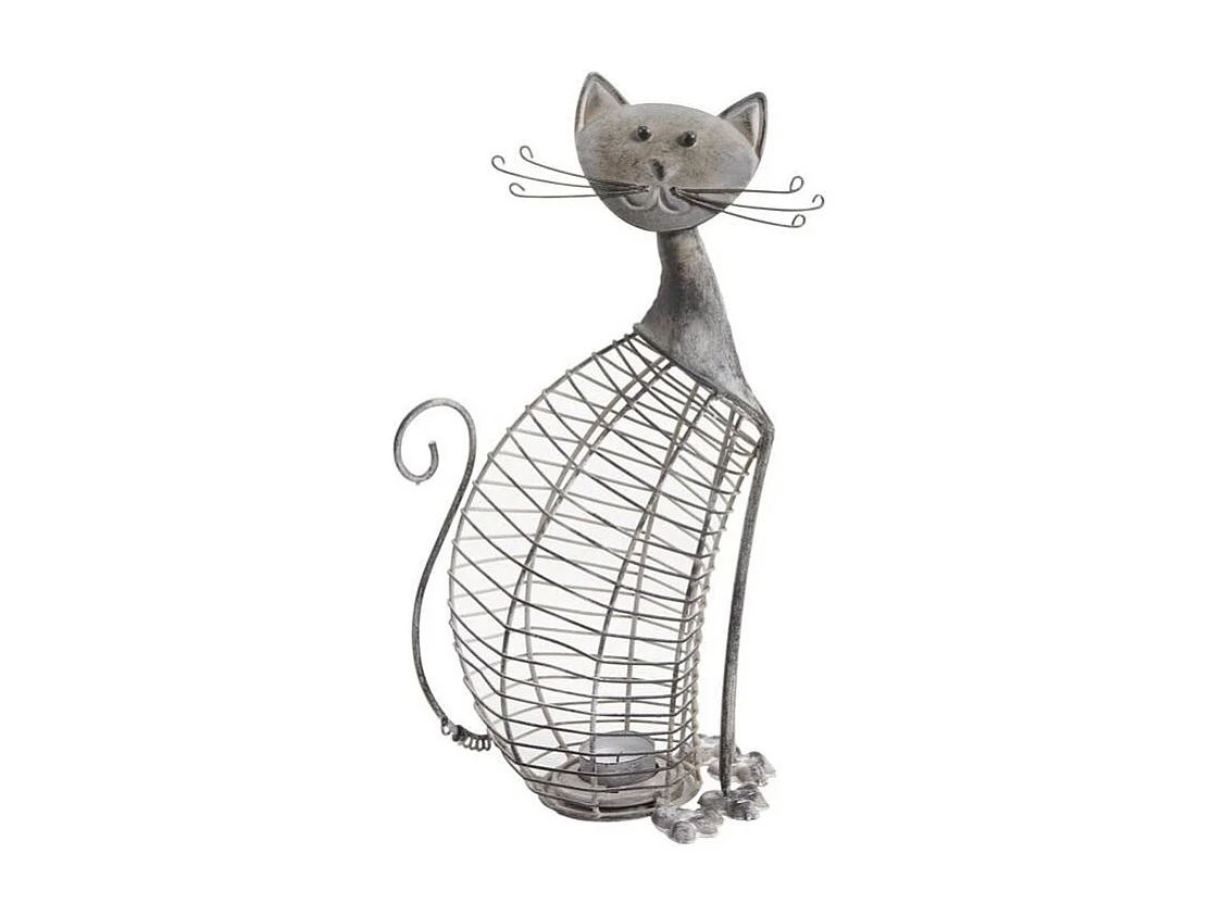 Photophore métal chat