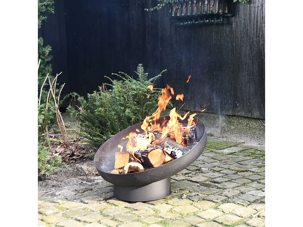 Vasque à feu inclinée Noir Acier FF402