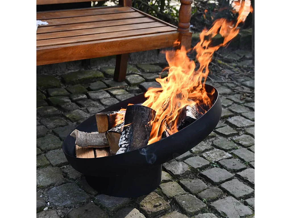 Vasque à feu inclinée Noir Acier FF402