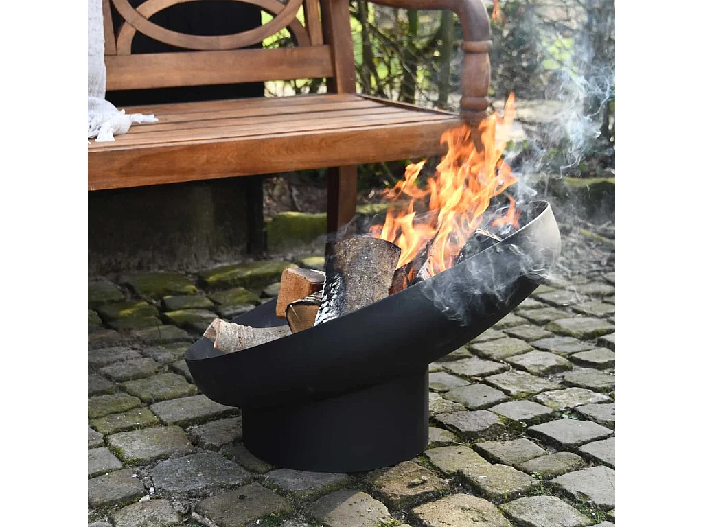 Vasque à feu inclinée Noir Acier FF402