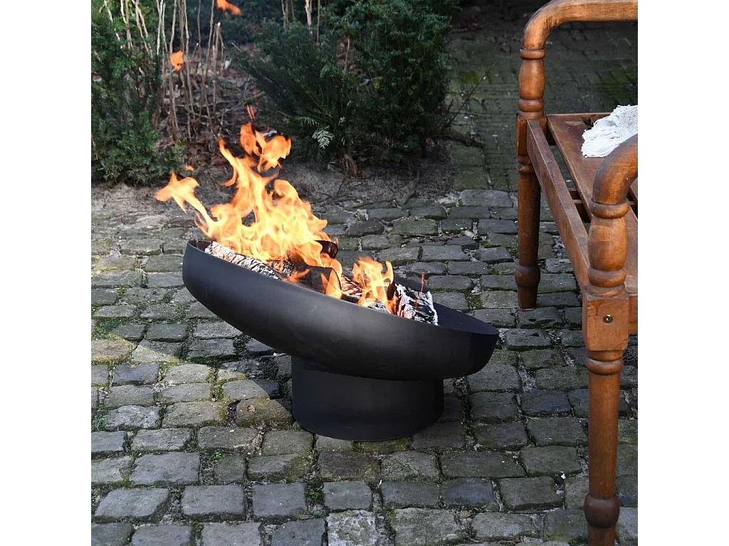 Vasque à feu inclinée Noir Acier FF402