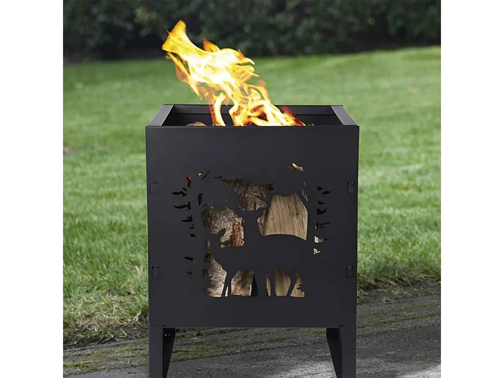 Panier à feu carré Cerf