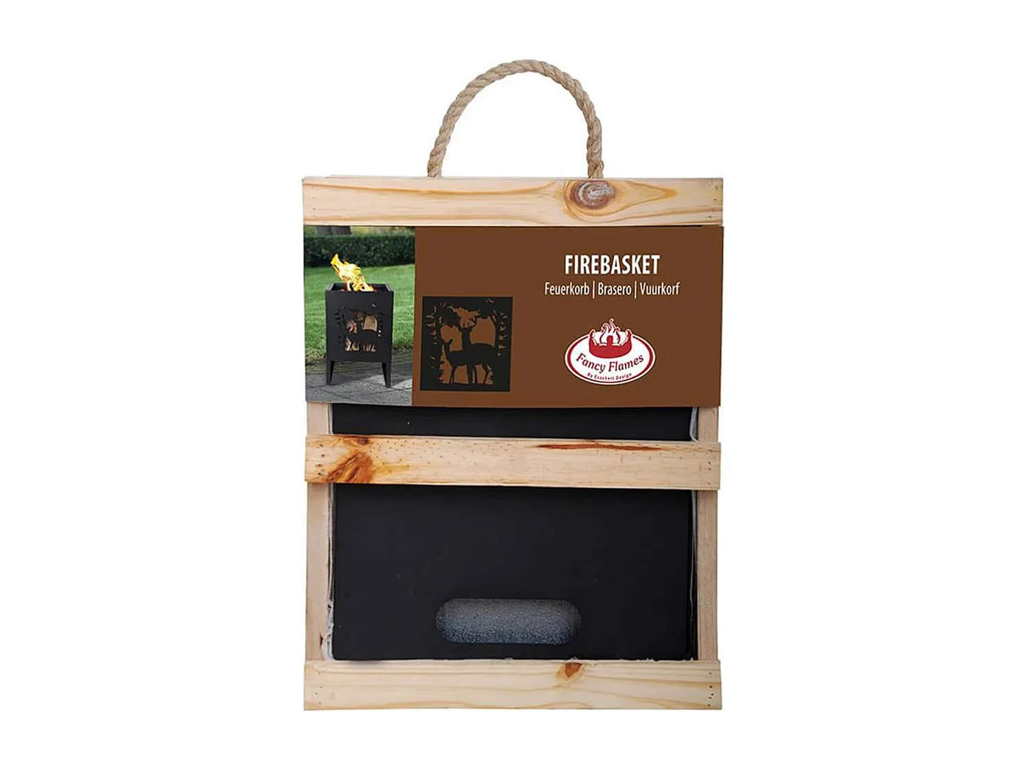 Panier à feu carré Cerf