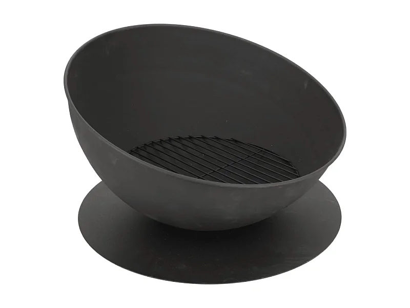 Bol de feu incliné sur disque Noir